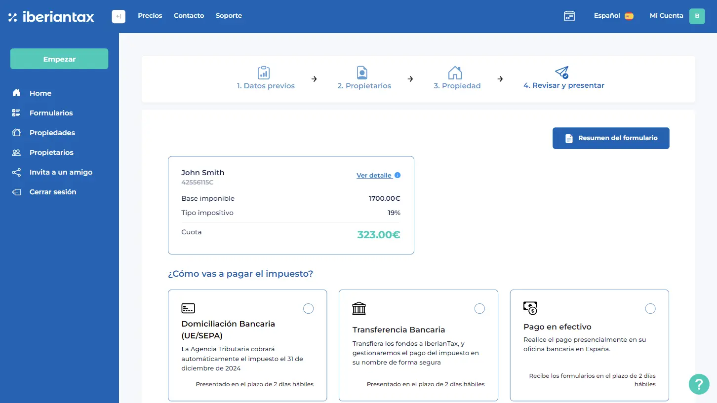 Choose filing and payment method